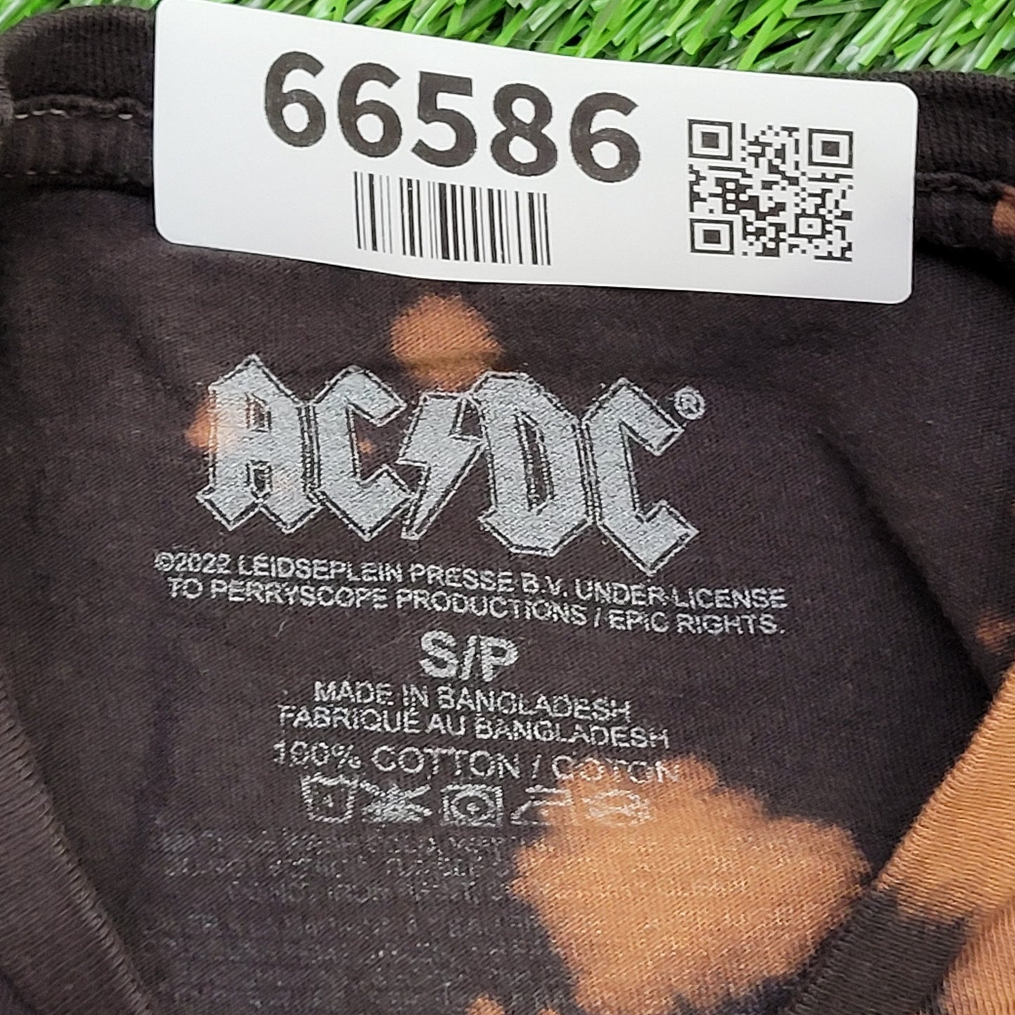 ACDC Bleached Shirt Womens Small 19x24 Black