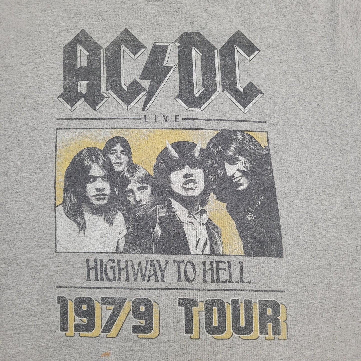 1979 AC/DC Women's Reprint Tee 3XL 27x30 Gray