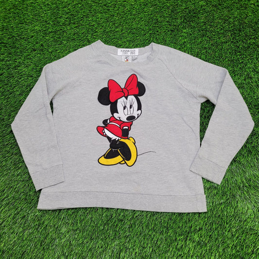 Disney Minnie-Mouse Sweatshirt Womens Medium 19x22 Gray