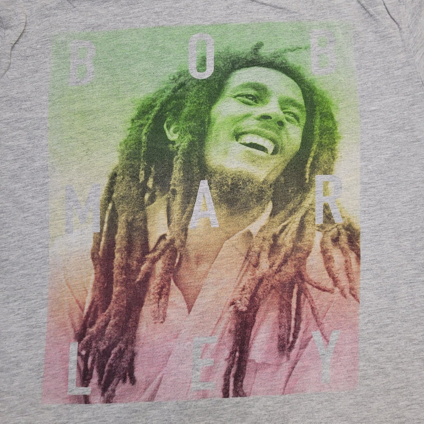 Bob-Marley Reggae Shirt Womens Large 22x25 Gray