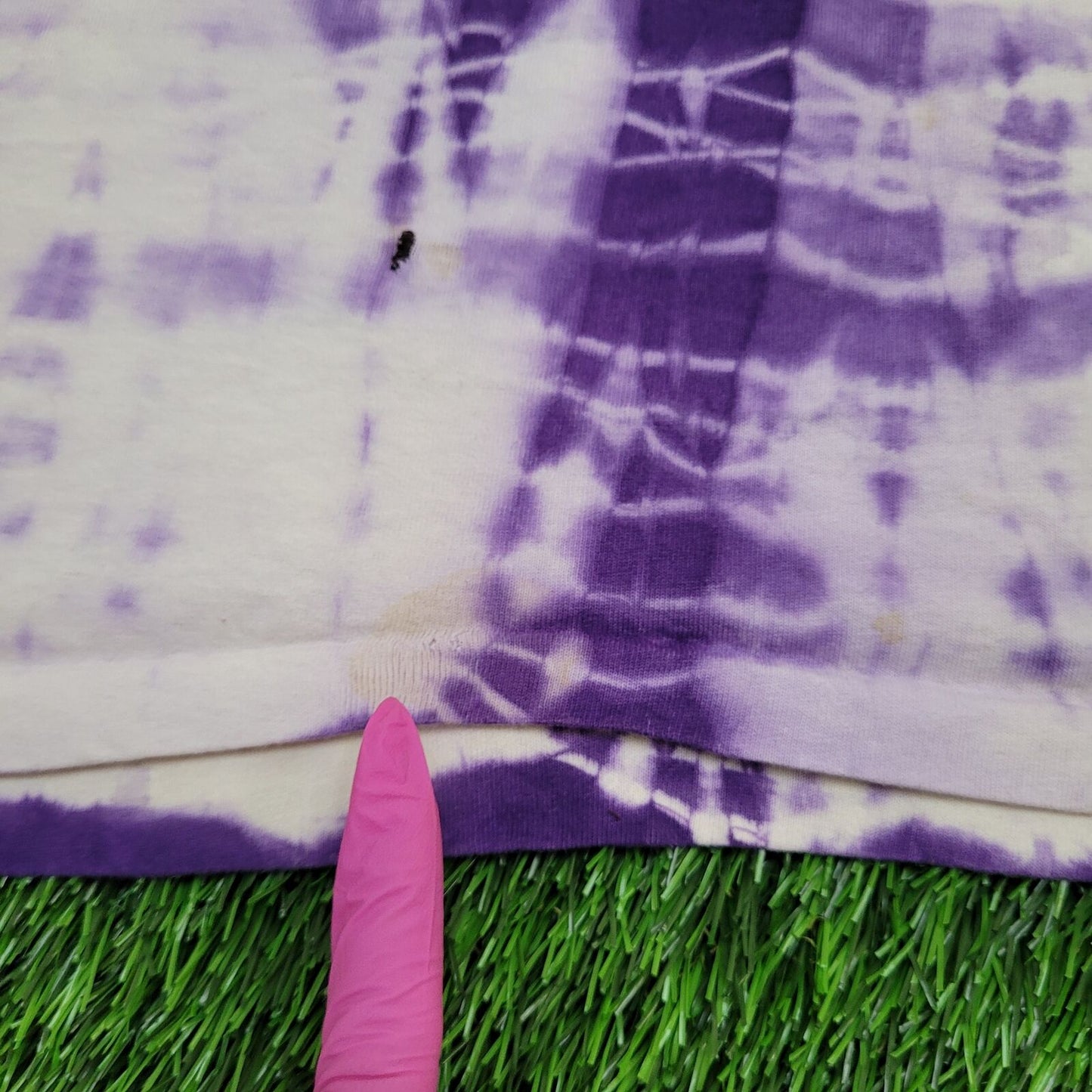 90s Shibori Cropped Top - Purple White Large 21x17