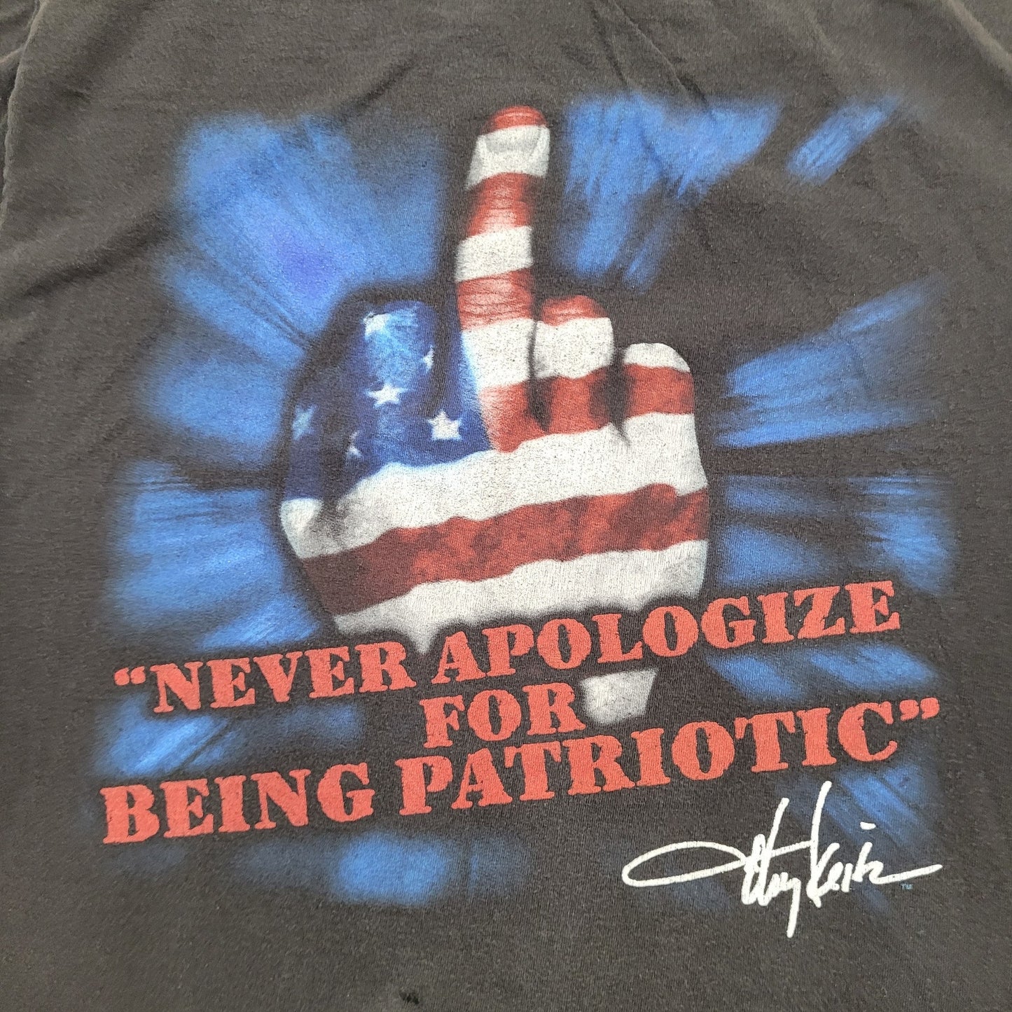 Vintage Toby-Keith Patriotic Shirt Large 22x24 Faded Black