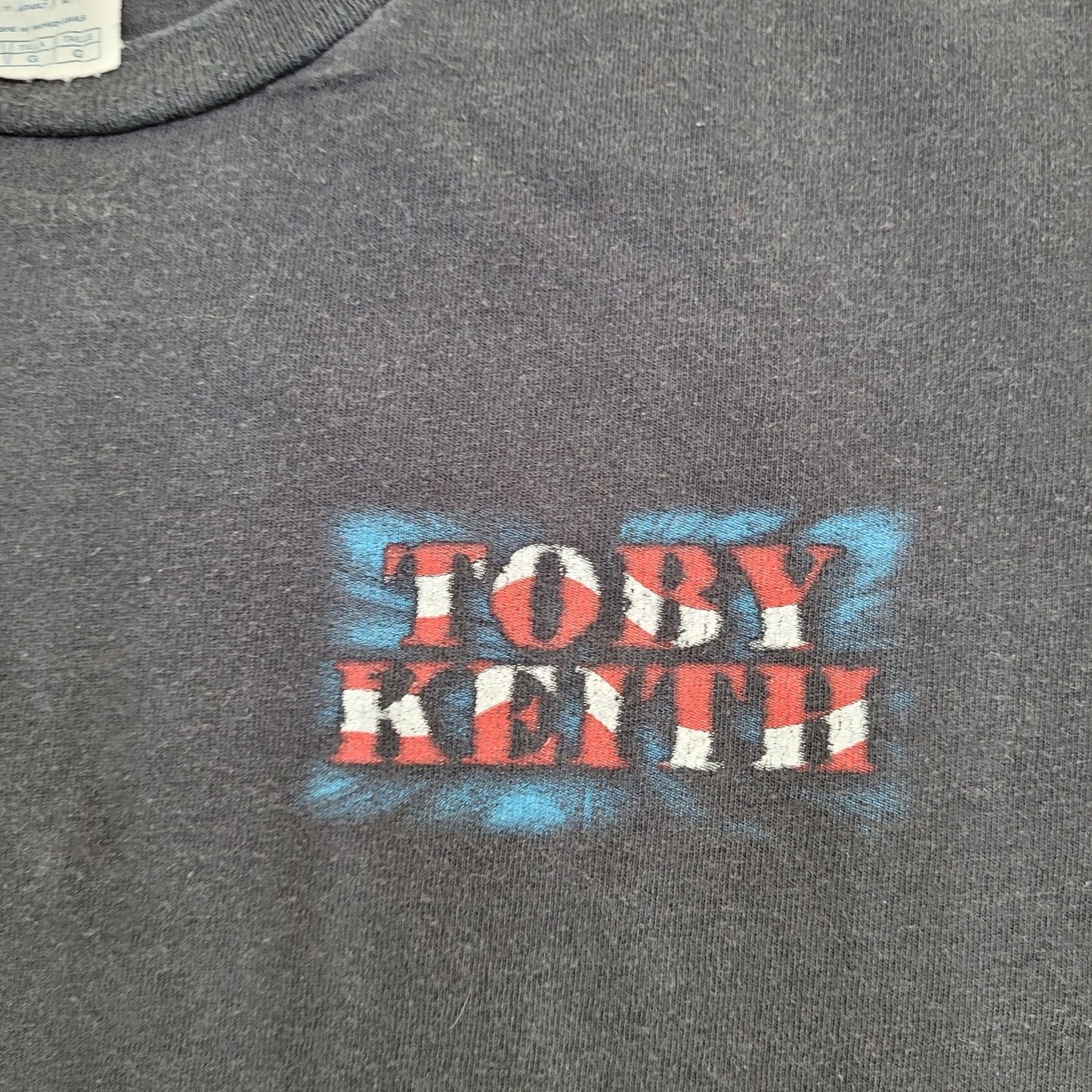 Vintage Toby-Keith Patriotic Shirt Large 22x24 Faded Black