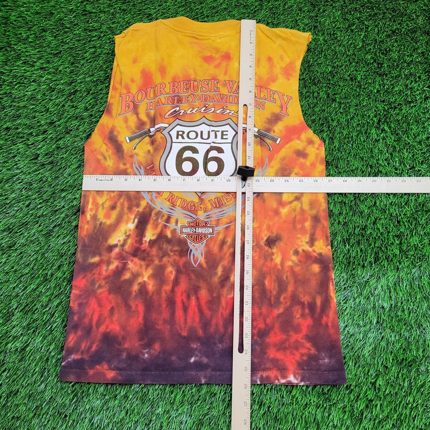 Harley Davidson Flaming Shirt Small 17x26 Orange