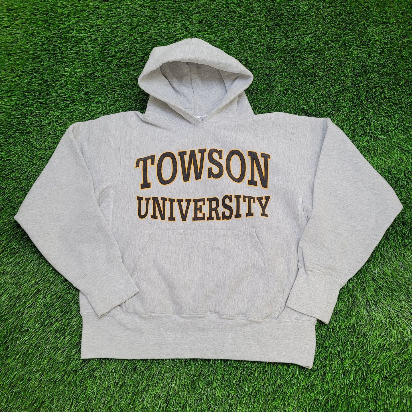 Vintage Towson University Hoodie Small 23x22 Gray Tigers USA