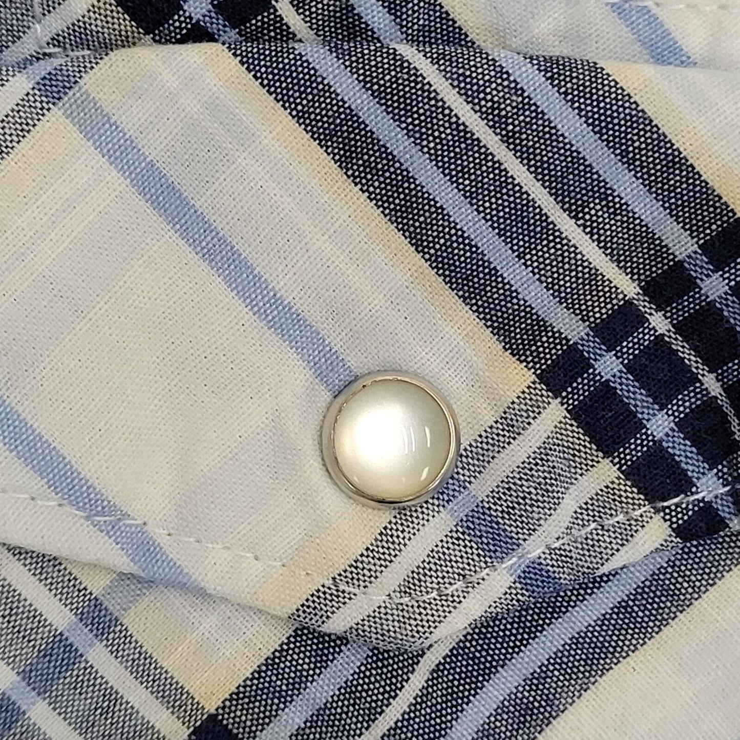 Vintage Western Wrangler Pearl-Snap Shirt Large 23x29 Plaid