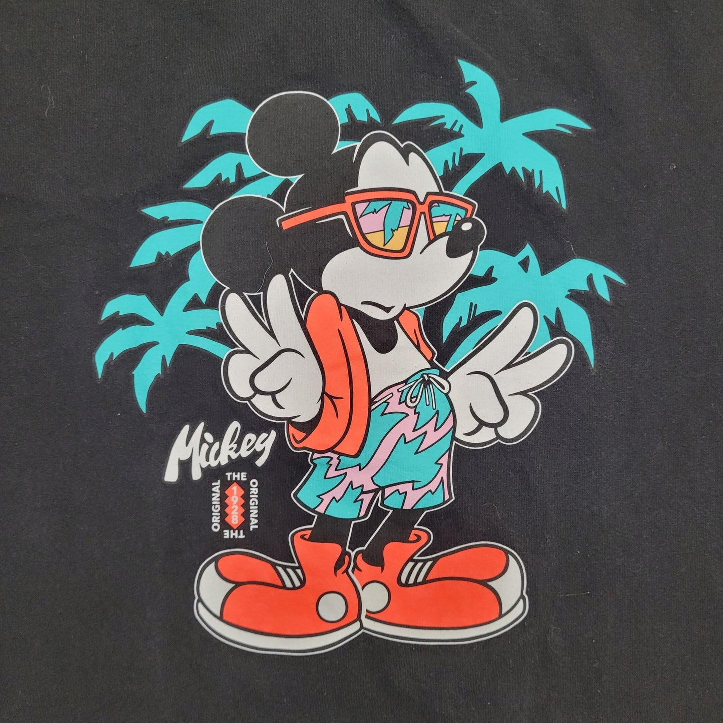 Disney Mickey-Mouse Shirt Womens Large 20x27 NEFF Black