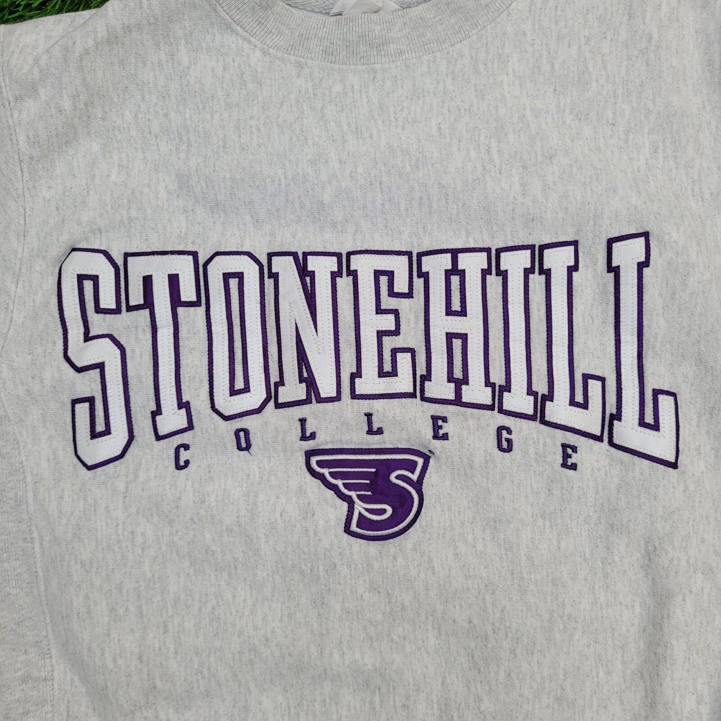 Vintage Stonehill College Sweatshirt Small 19x24 Gray