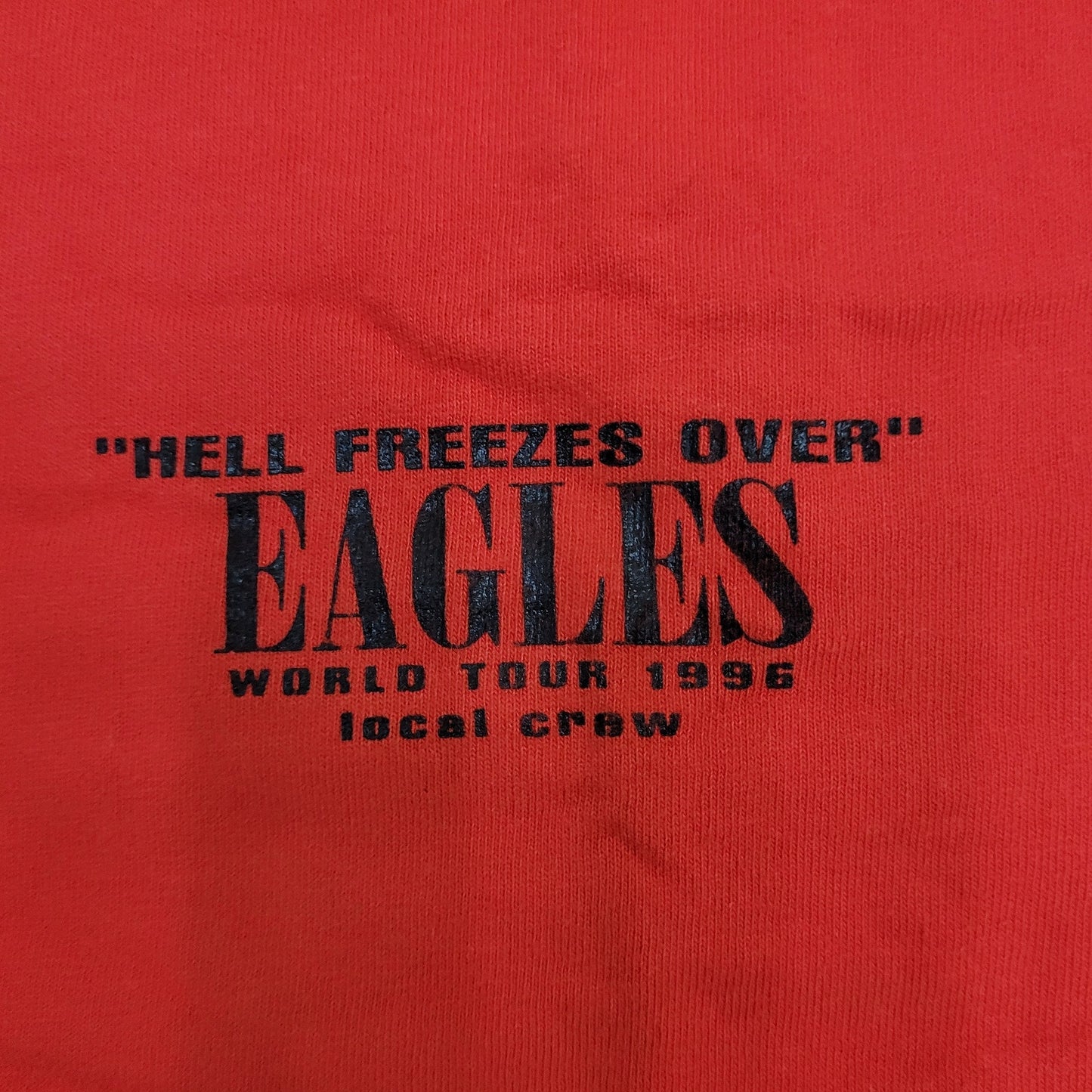 Eagles Local Crew World Tour Shirt Medium 20x27 Red