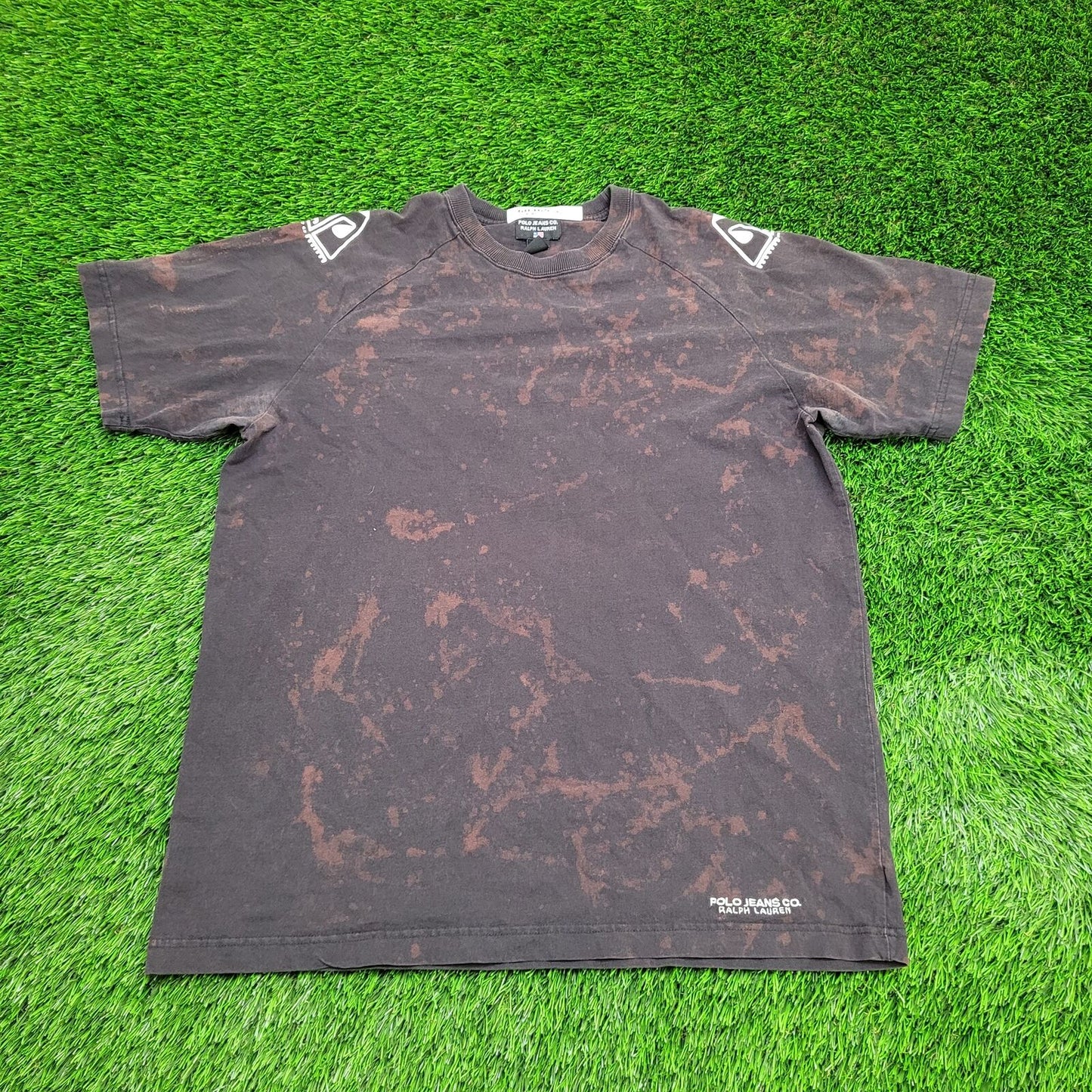 Bleached Splatter Raglan Shirt 23x28 Black