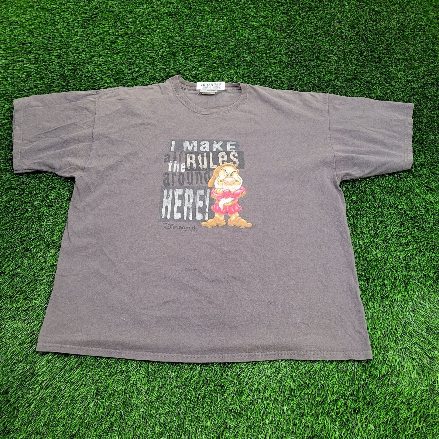 Disney Grumpy Shirt 2XL 26x28 Faded Gray