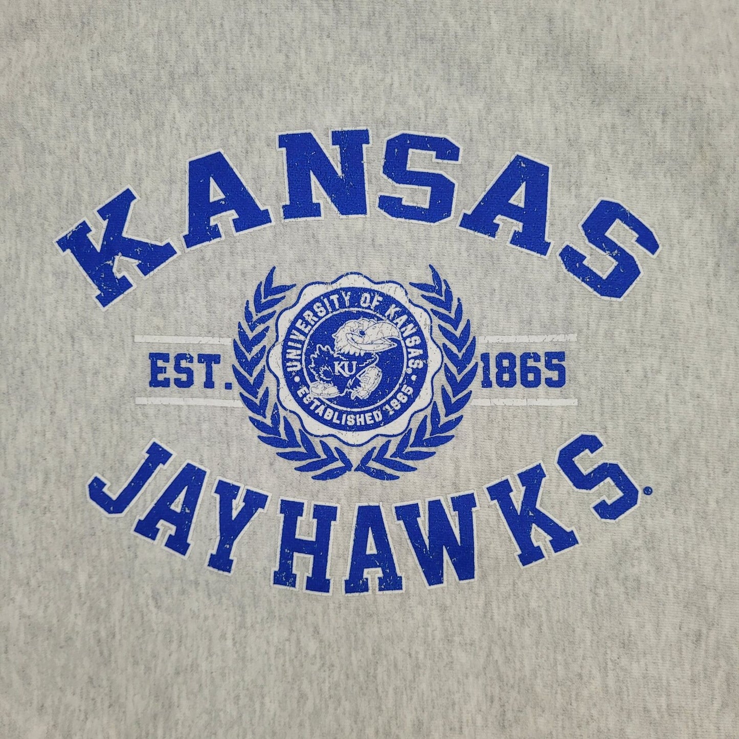 Vintage Y2K Kansas Jayhawks Sweatshirt Medium 22x26 Gray