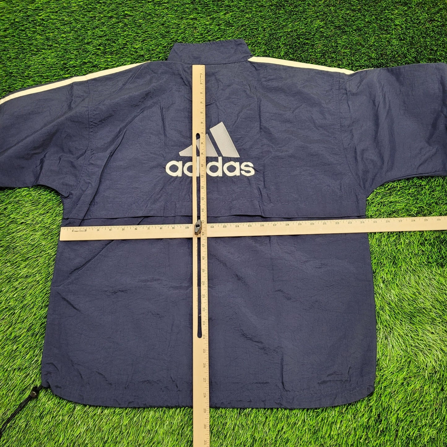 Adidas 1/2-Zip Windbreaker Jacket L/XL 24x29 Blue