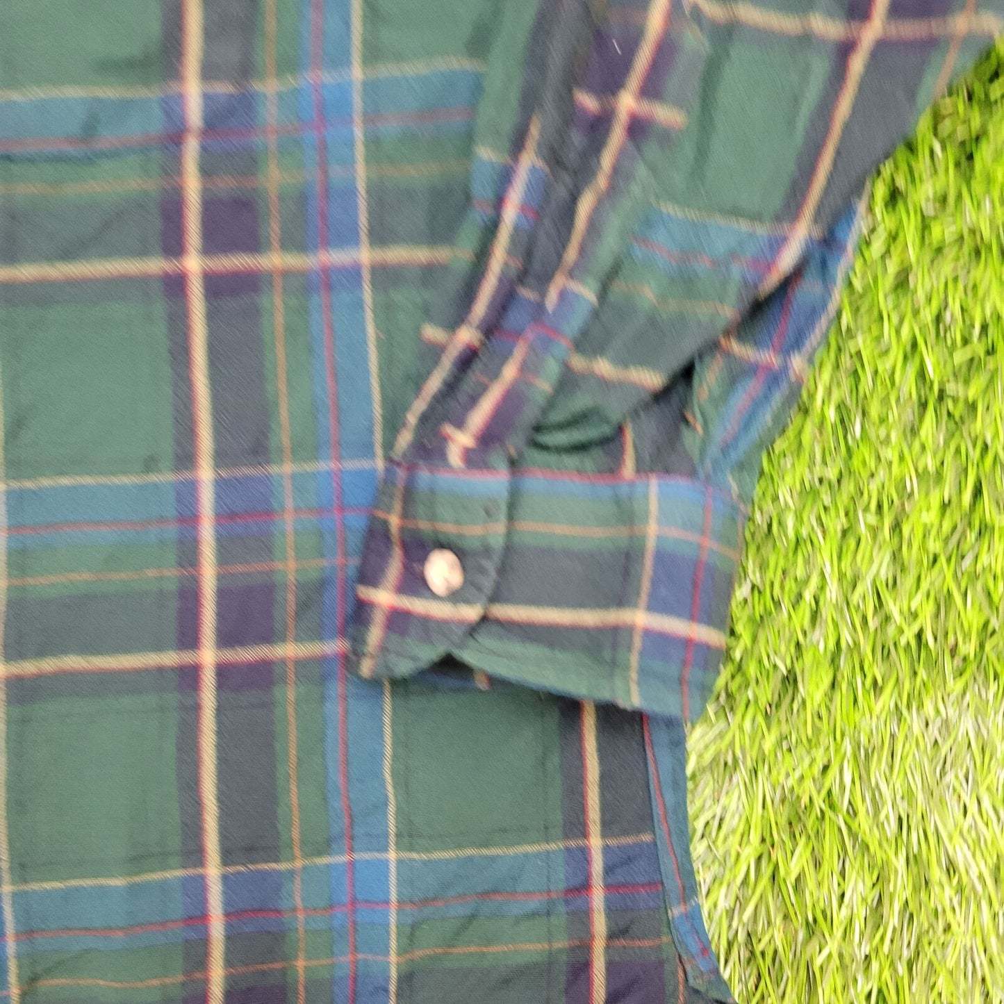 Vintage SIR Pendleton Wool Plaid Button Shirt XL 23x28 Green