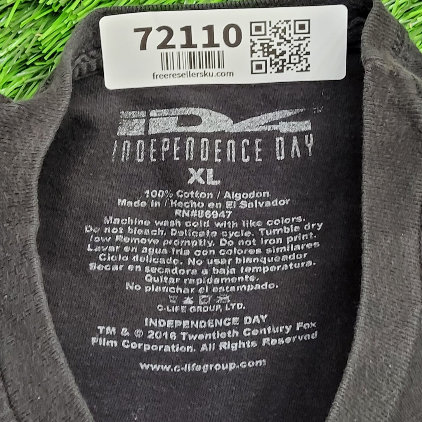 Alien Shirt XL 23x27 Black Independence-Day