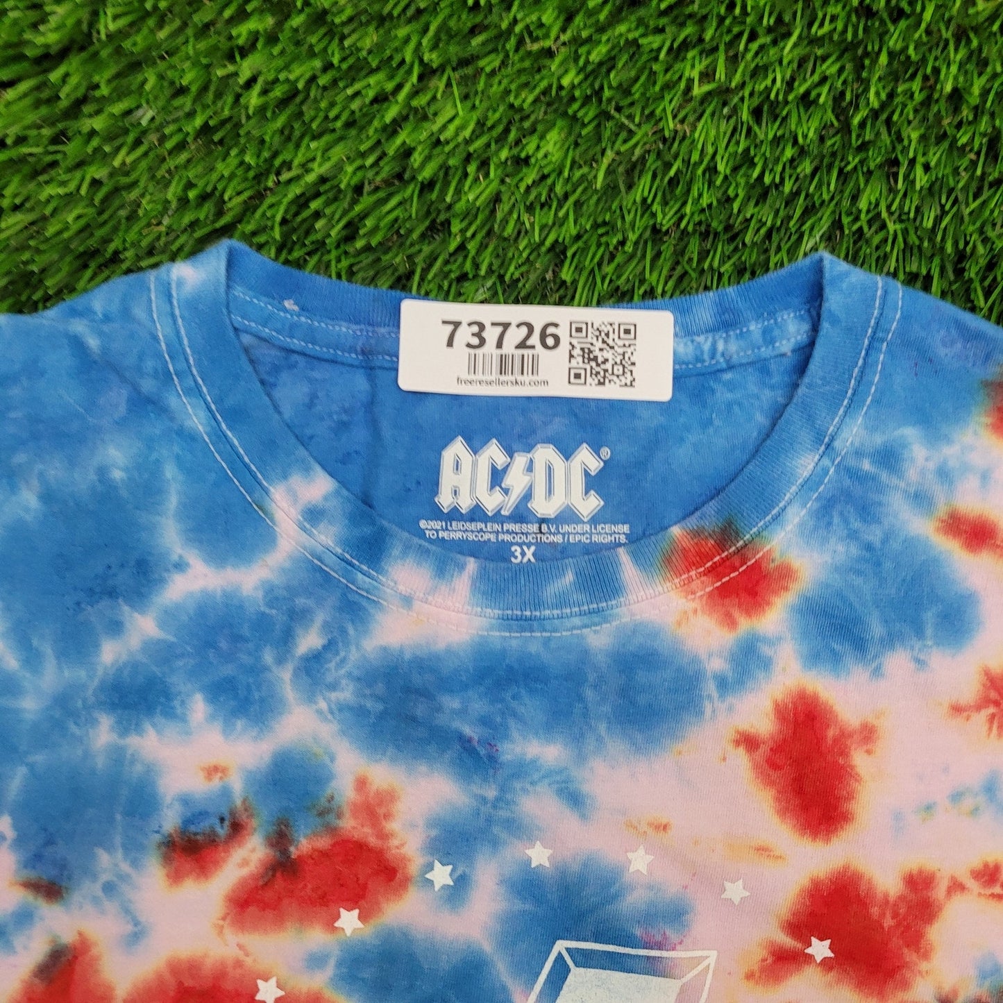 ACDC Tie-Dye Shirt Womens 2XL 24x24 Boxy