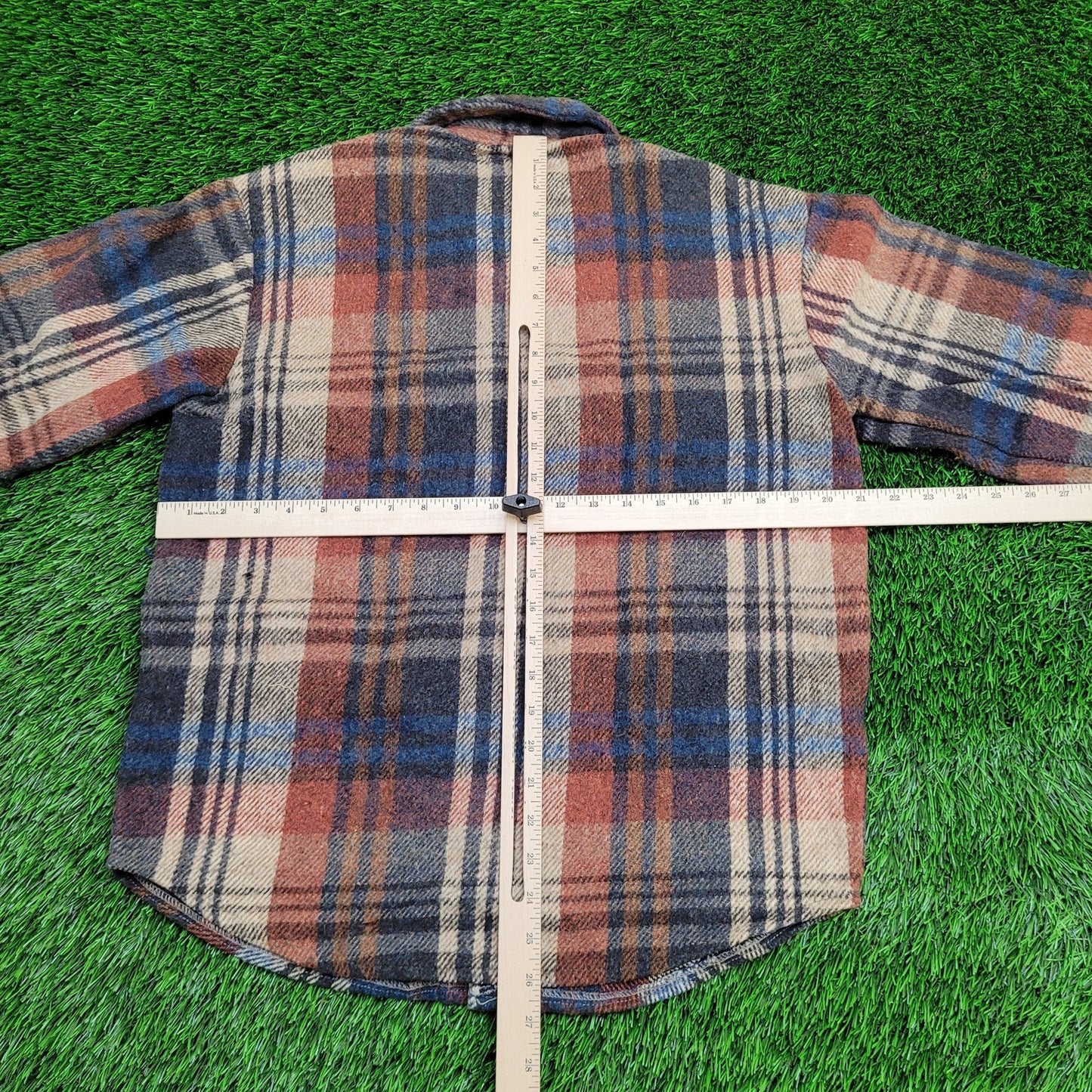 Vintage Tri-Blend Flannel Shirt Medium 21x26 Beige