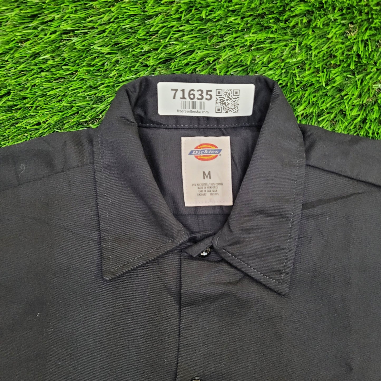 Dickies Button Shirt Medium 22x30 Black Extra-Baggy