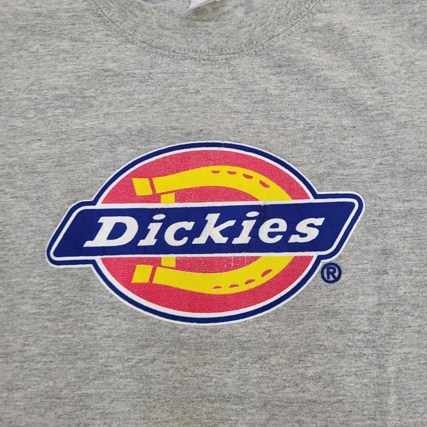 DICKIES Shirt Womens XS 17x22 Gray Spellout