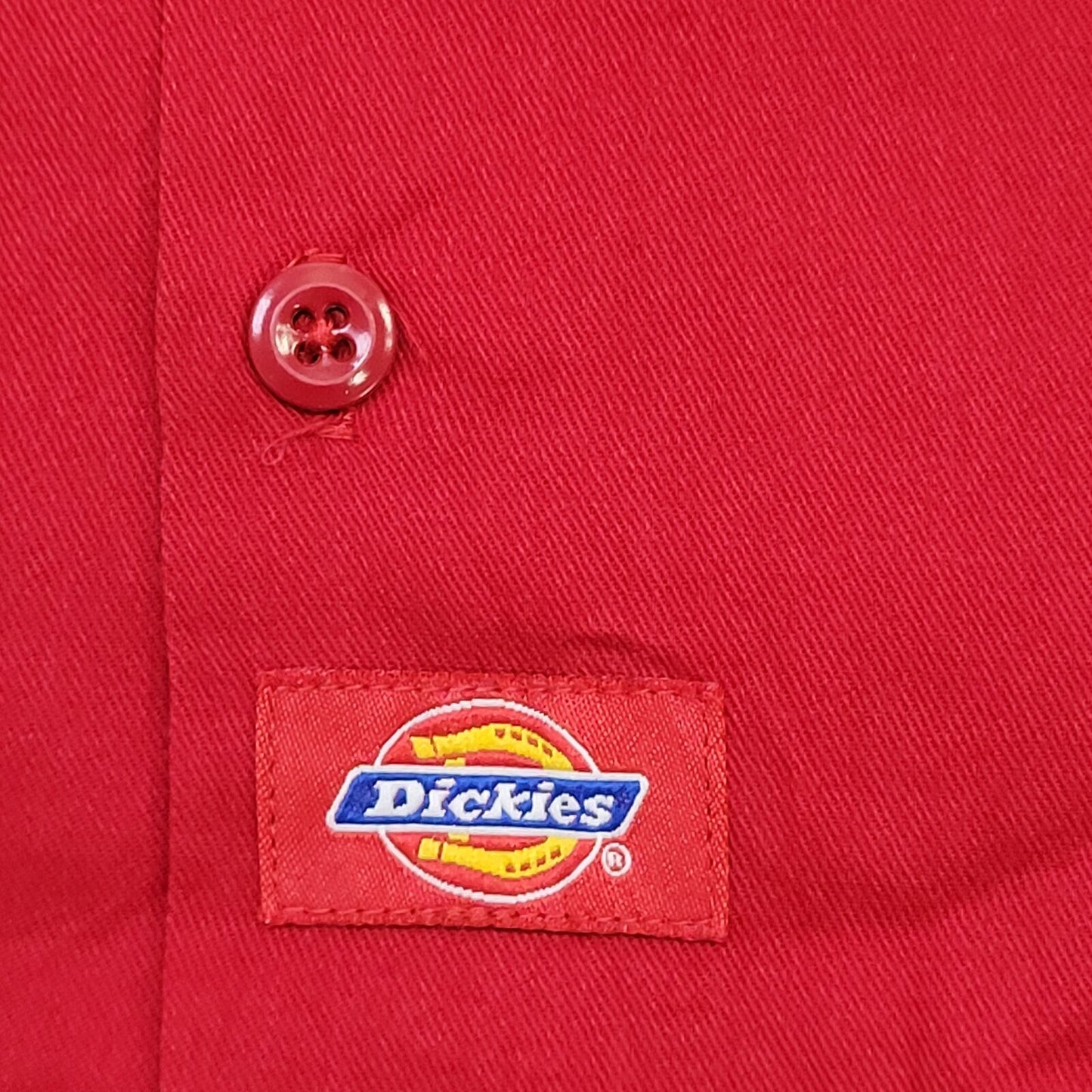 DICKIES Button Shirt XL 26x33 Baggy Red