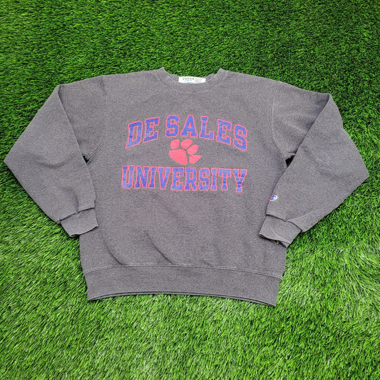 Champion De-Sales University Sweatshirt Small 20x22 Gray