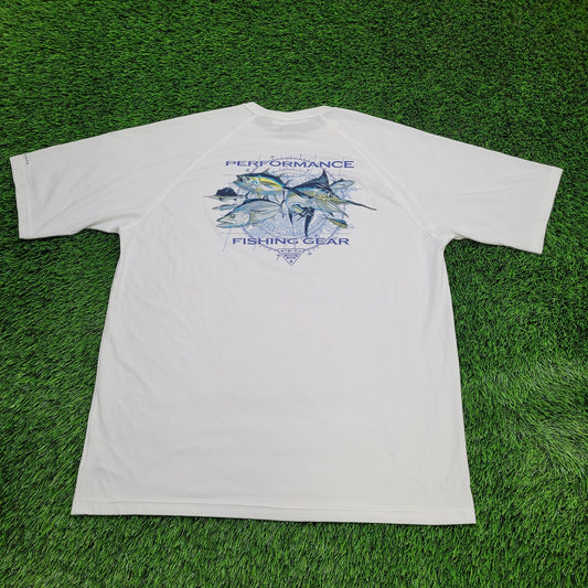 Columbia Fishing Fish Shirt XL 24x31 White PFG