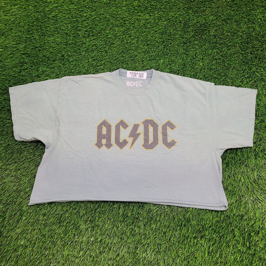 ACDC Cropped Shirt Womens XL 24x18 Blue