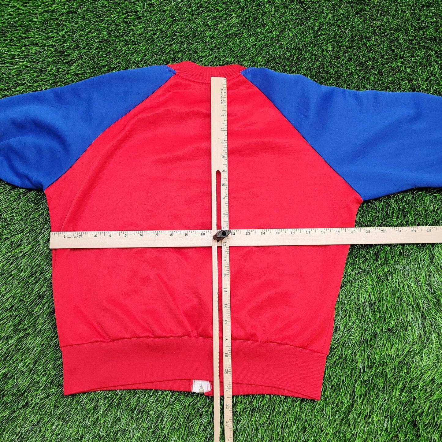 Vintage Spalding Track Jacket Womens Medium 20x21 Red Blue