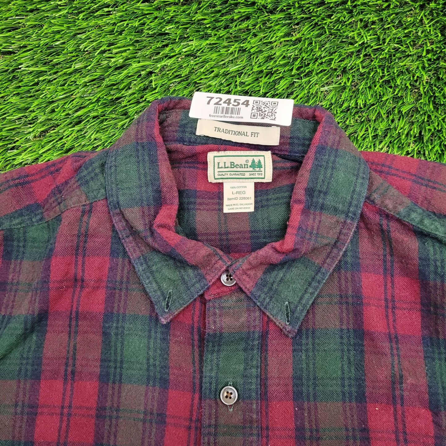 Vintage Y2K LL-Bean Plaid Button Shirt Large 23x30 Red