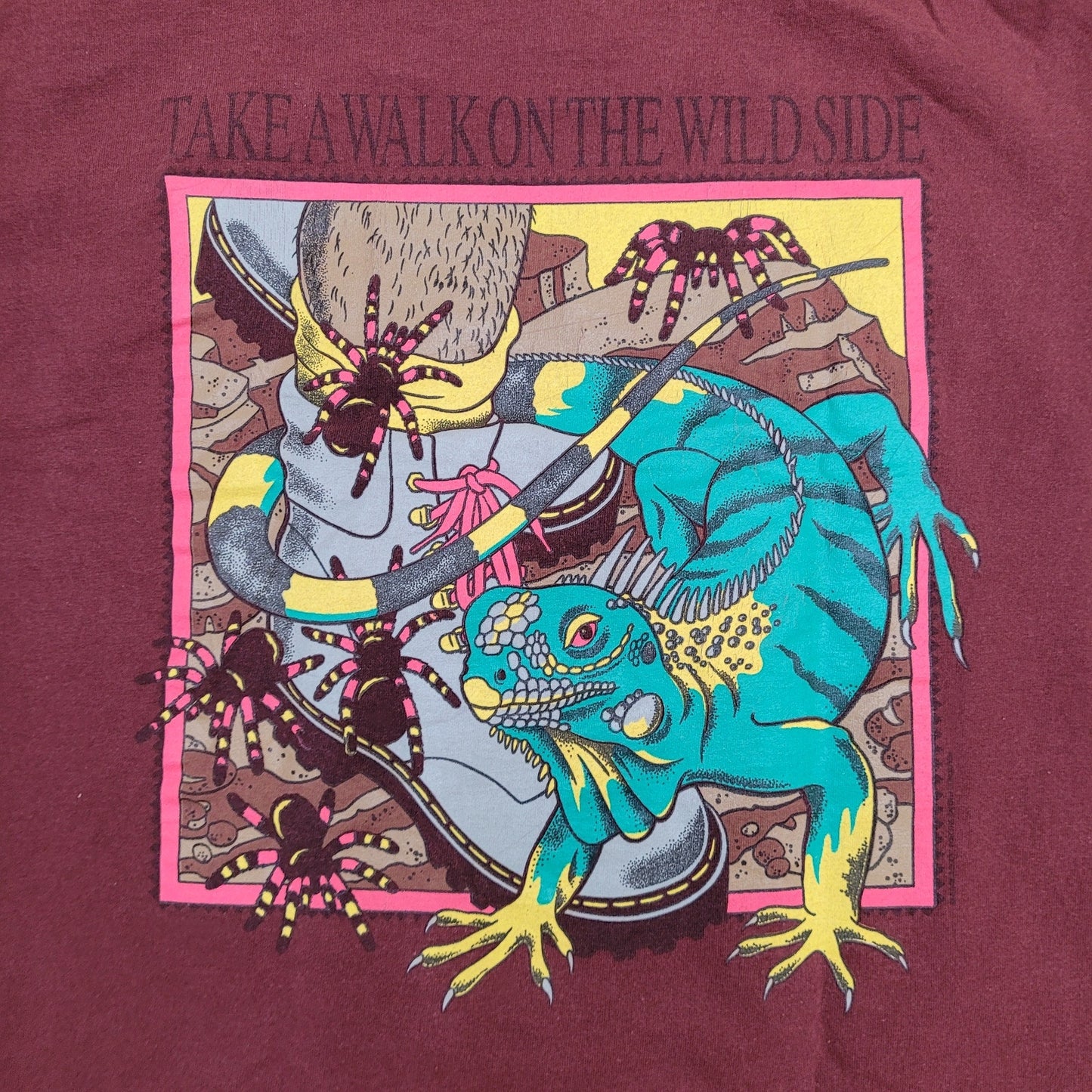 Vintage Spider Lizard Shirt Medium 20x26 USA