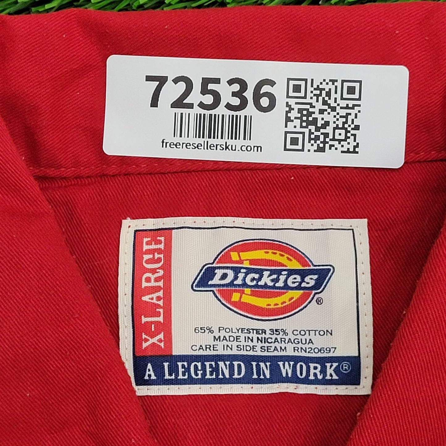 DICKIES Button Shirt XL 26x33 Baggy Red