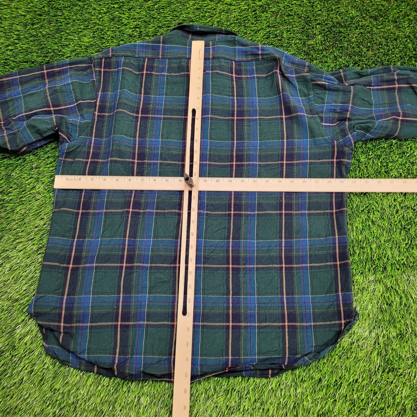 Vintage SIR Pendleton Wool Plaid Button Shirt XL 23x28 Green