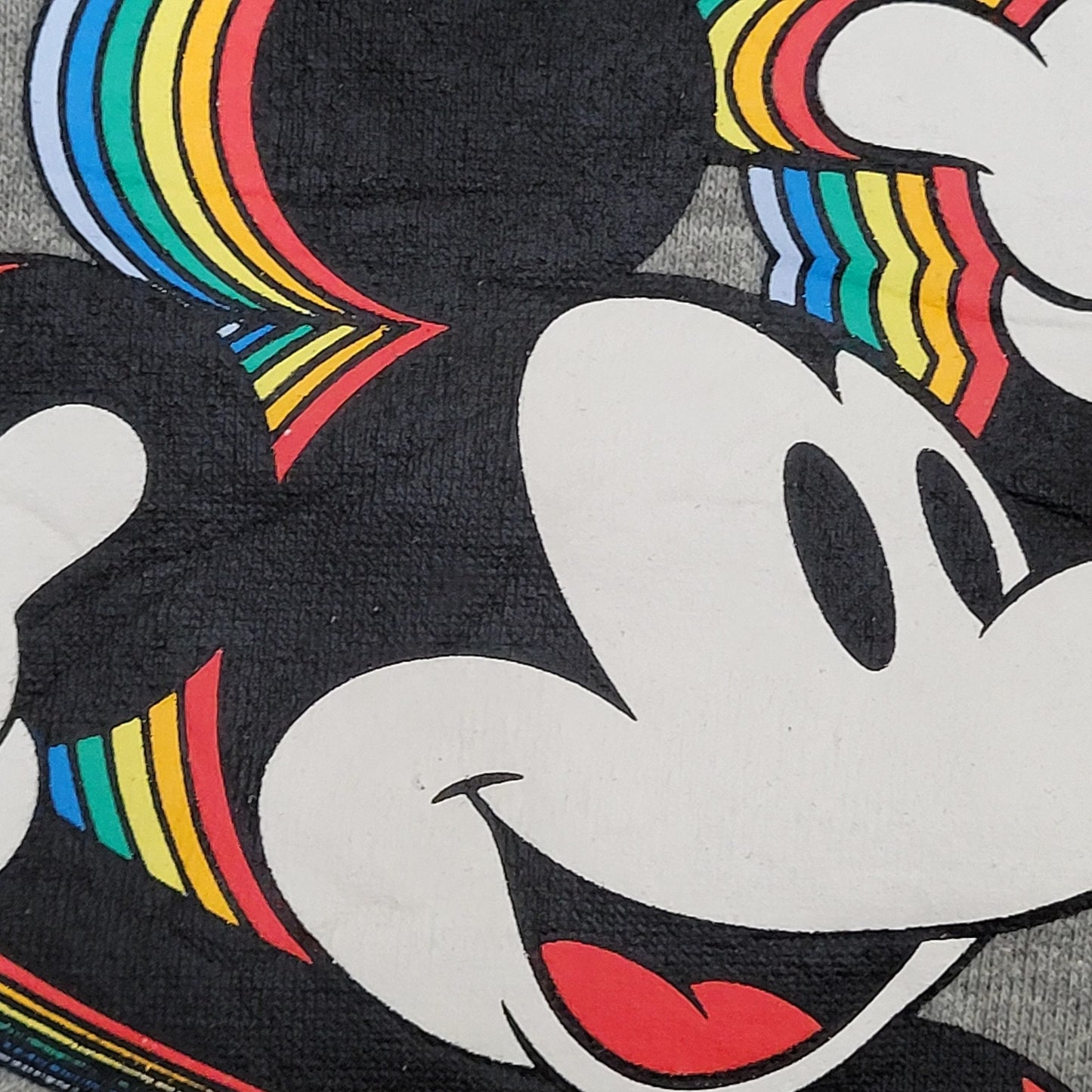 Disney Rainbow Glitch Mickey Sweatshirt Womens Medium 22x17