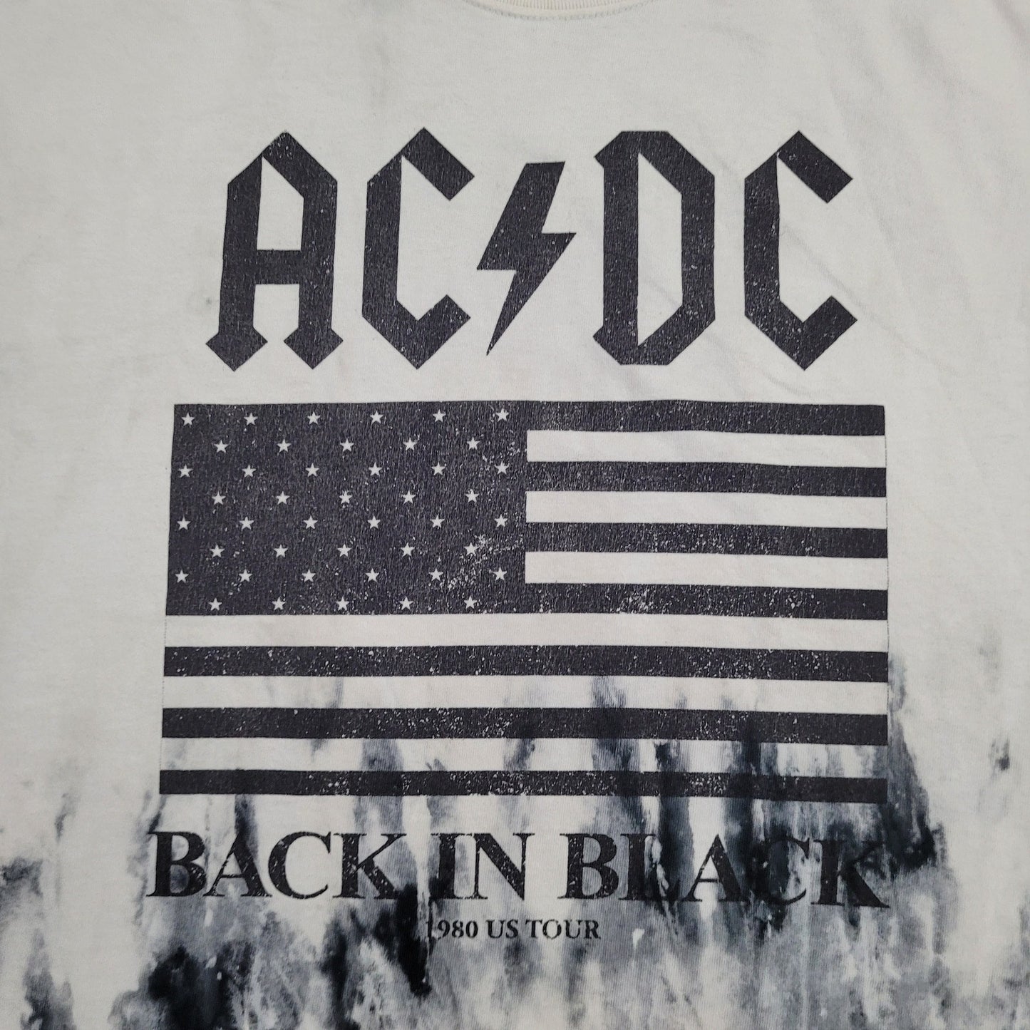 ACDC US-Flag Tie-Dye Shirt 2XL 25x28 Back-In-Black