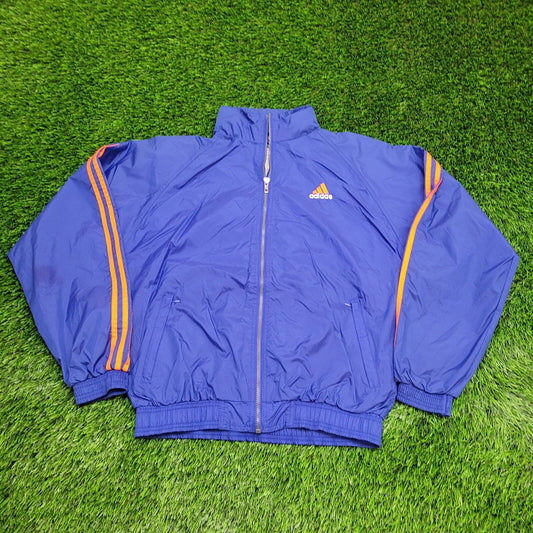 ADIDAS Windbreaker Jacket Small 22x25 Blue