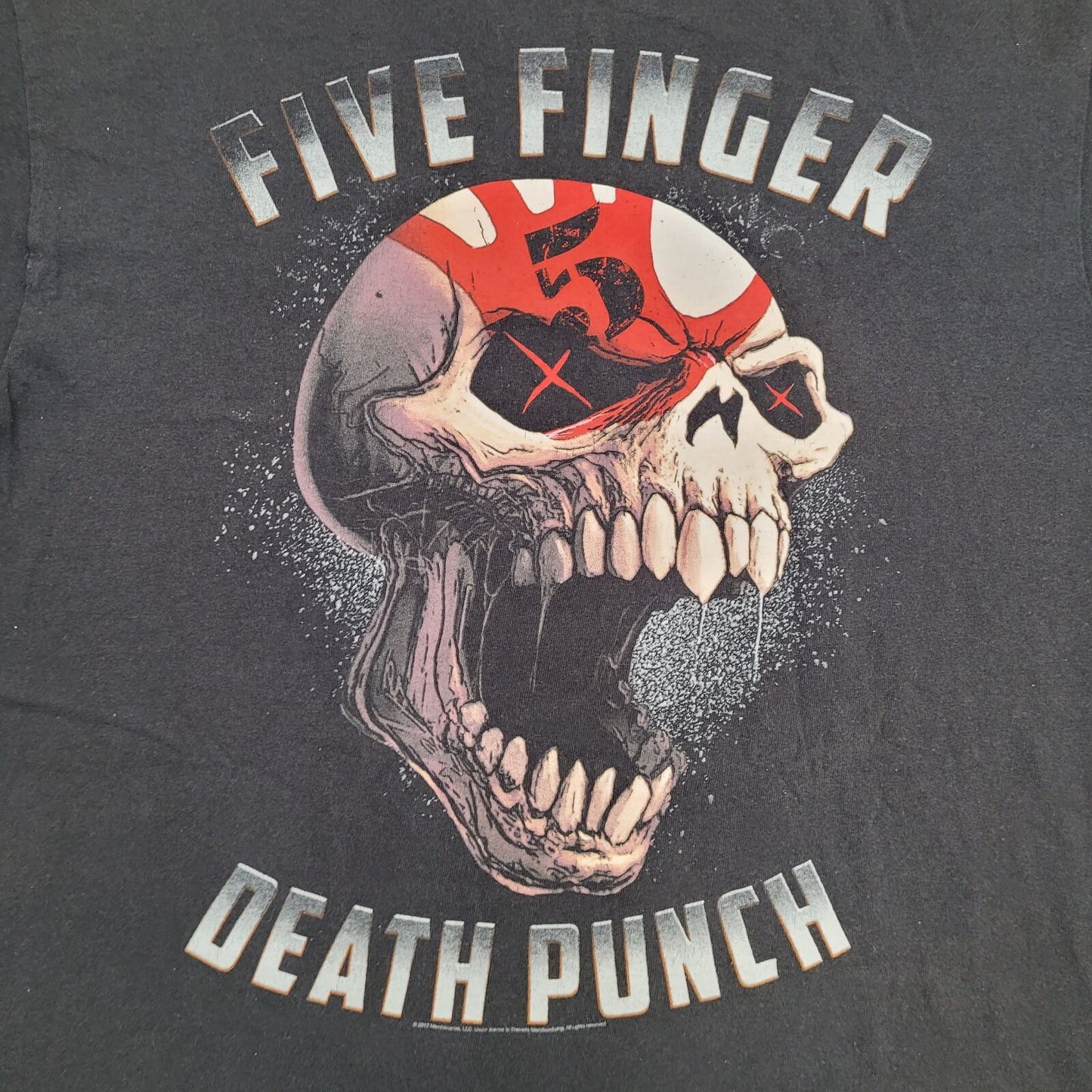 Five-Finger-Death-Punch Band Shirt XL 23x26 Faded-Black