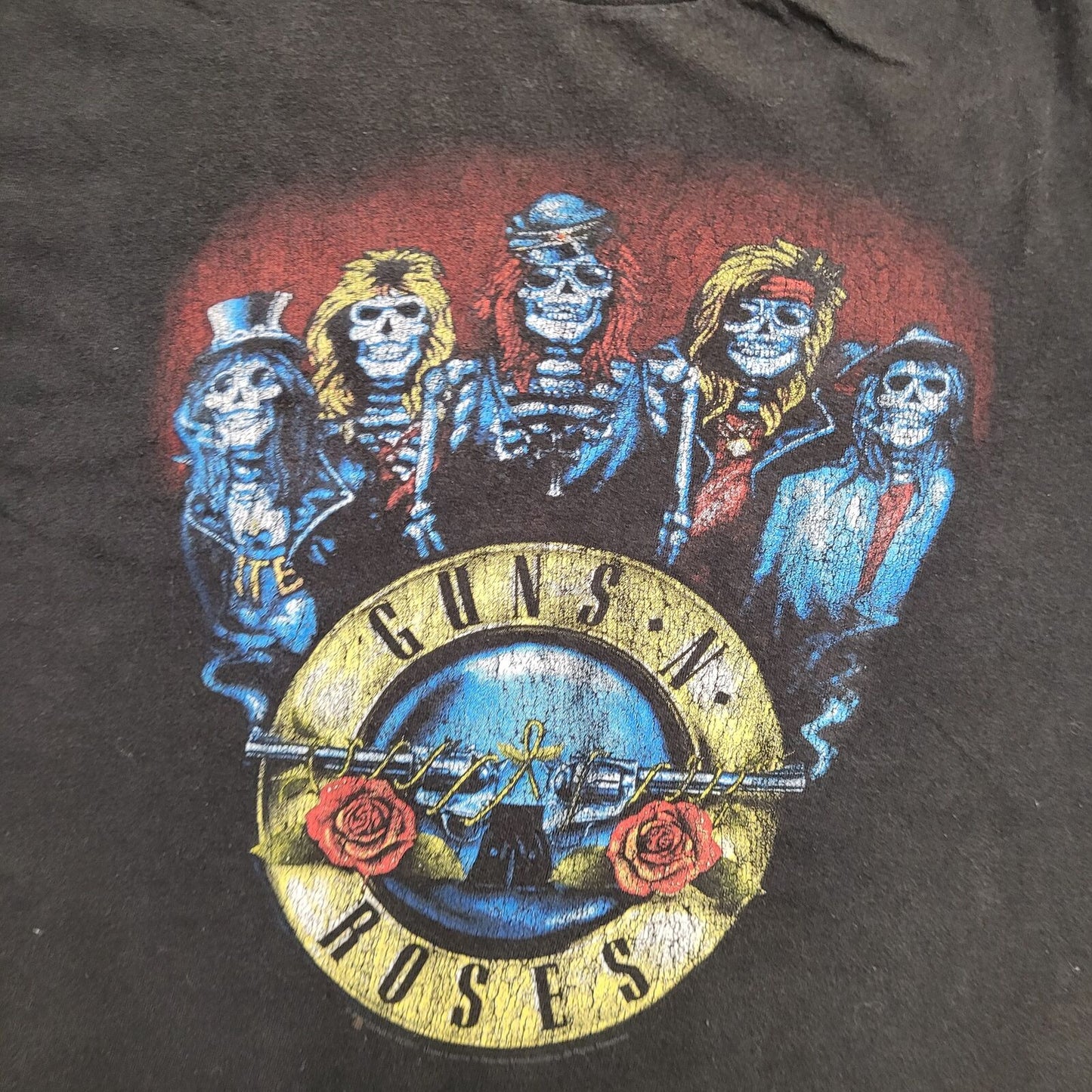 Guns-N-Roses Cropped Shirt Womens Medium 19x18 Black