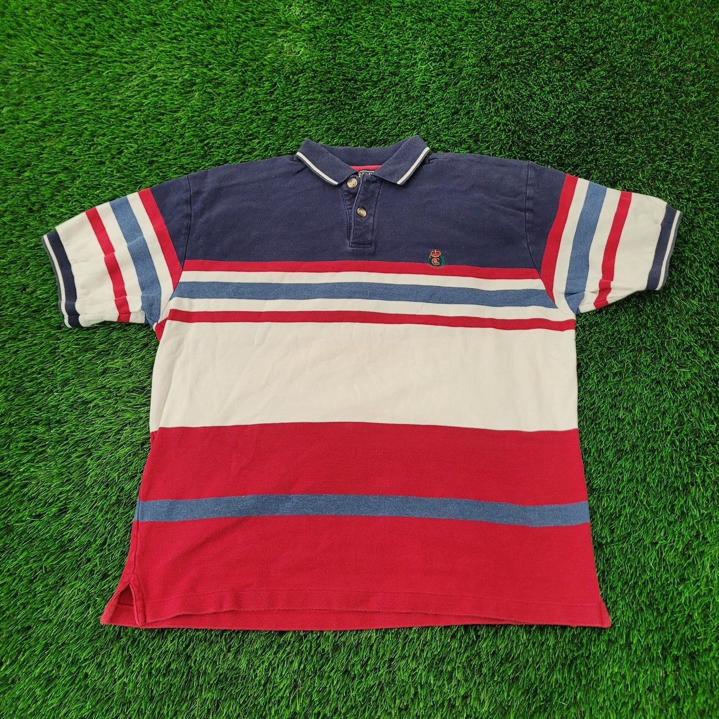 Chaps Ralph-Lauren Polo Shirt Large 24x27 Colorblock