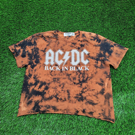 ACDC Cropped Shirt Womens Large 20x19 Orange