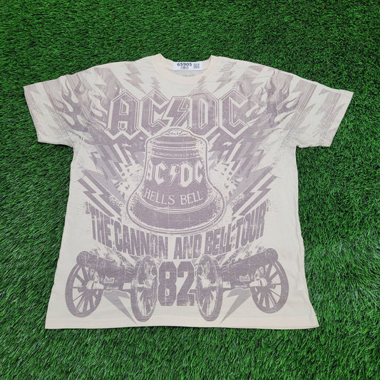 ACDC Hells-Bells Rock Shirt L 21x24 Beige 2007