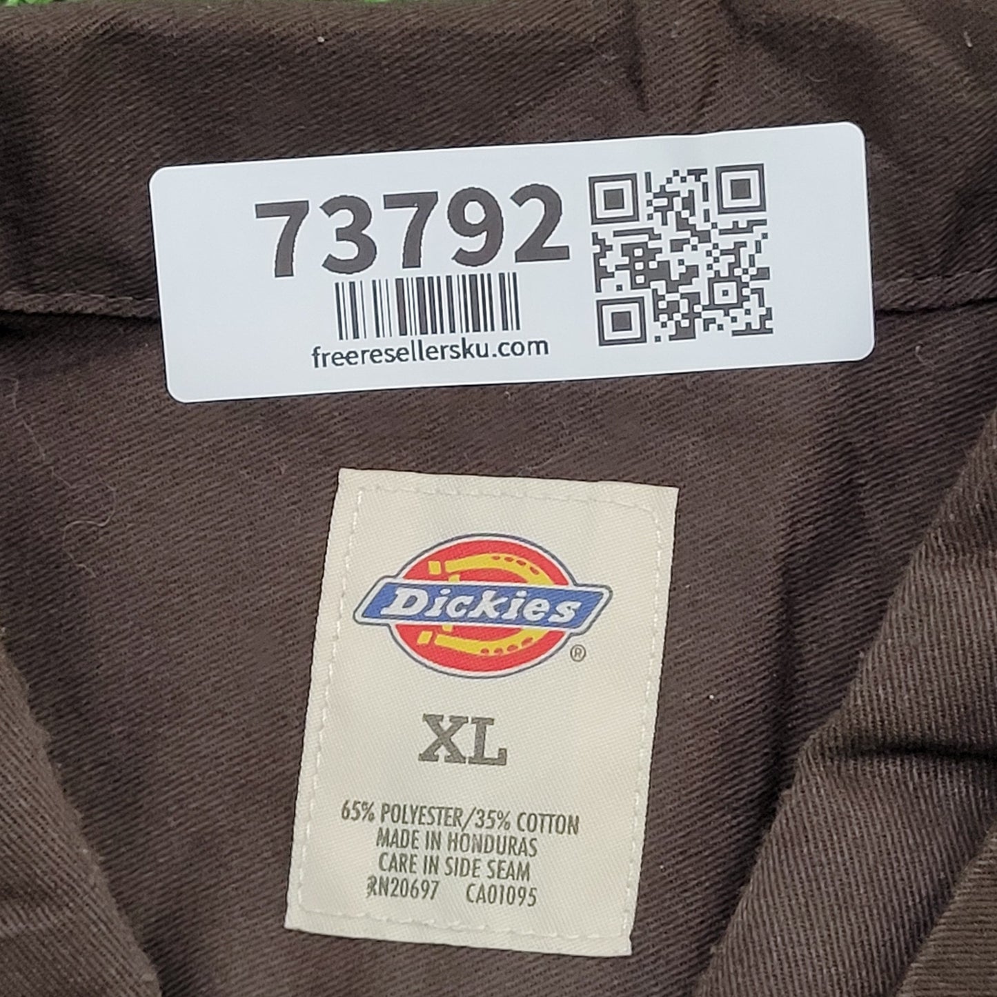 DICKIES Button Shirt XL/2XL 26x31 Extra-Baggy Brown