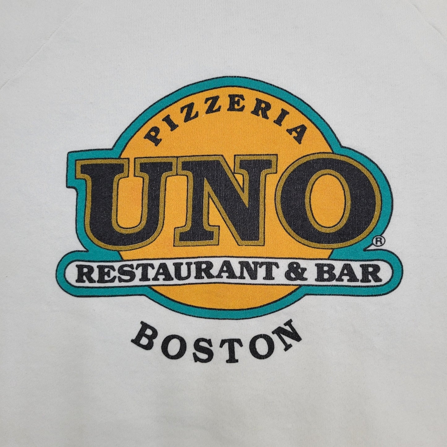 Vintage UNO Pizzeria Bar Sweatshirt Womens Large 21x21 White