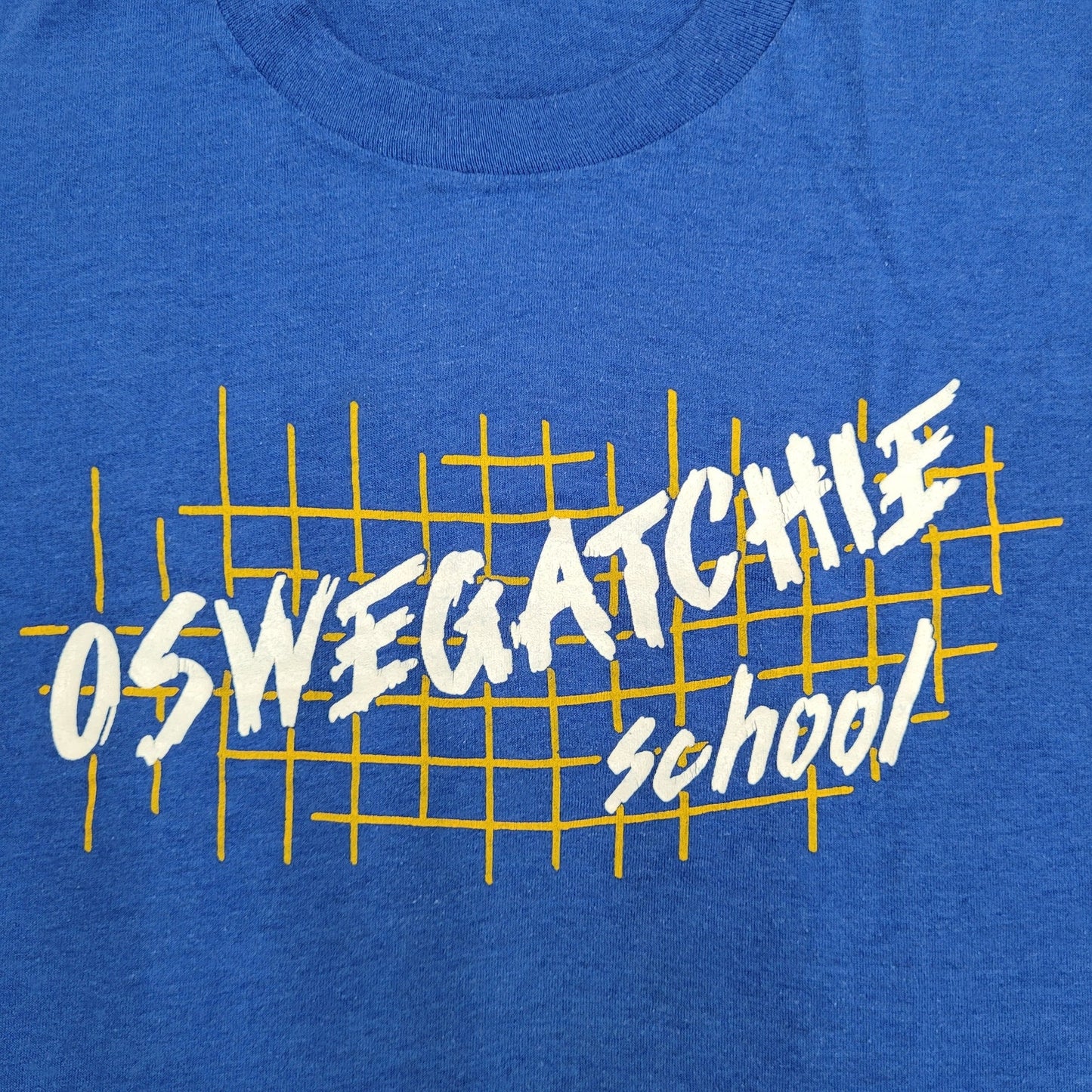 Vintage Oswegatchie School Shirt Womens Small 18x23 Blue USA