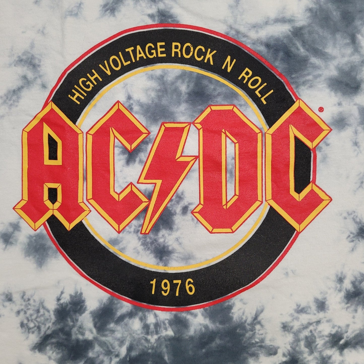 1976 ACDC Band Crop-Top Shirt Womens XL 24x20 High-Voltage