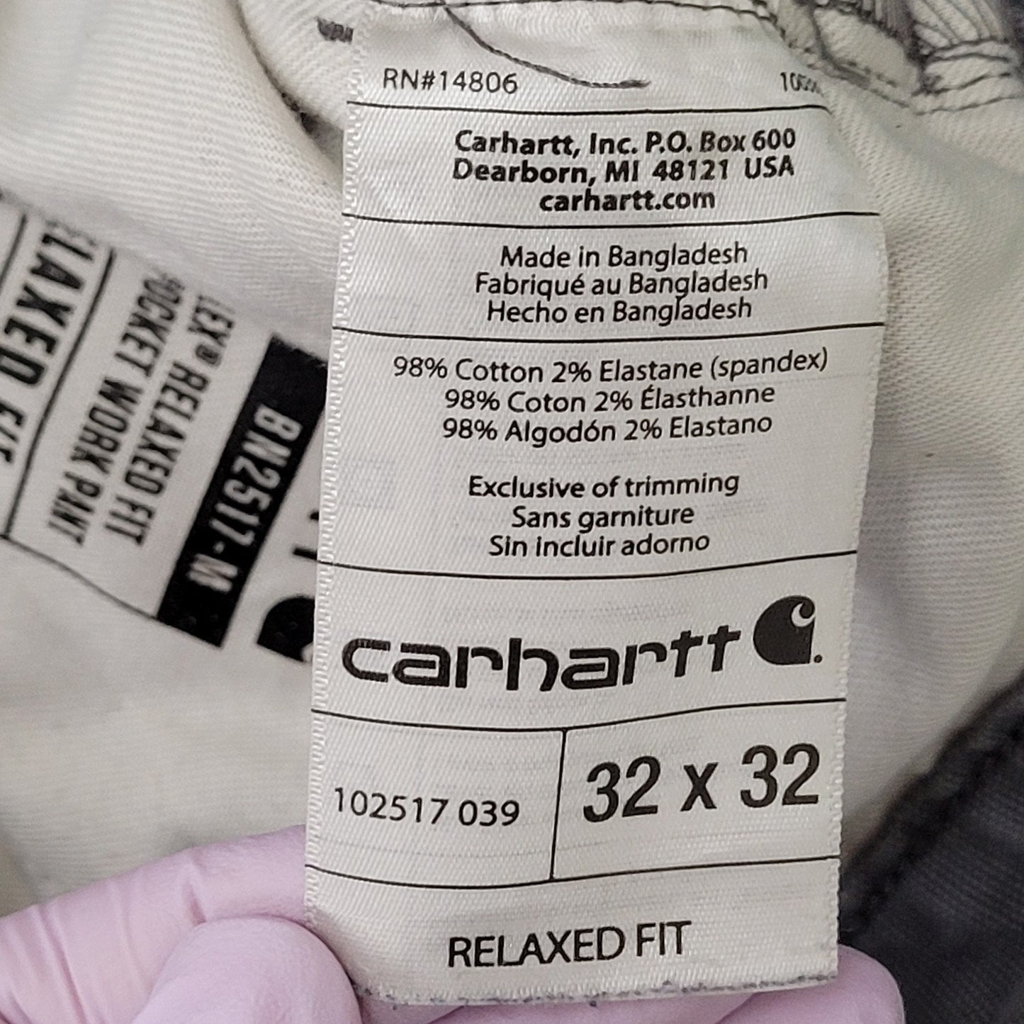 Carhartt Carpenter Pants 32x30 Canvas Pewter-Green