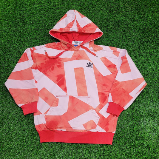 ADIDAS Bold-Age Hoodie Womens XS 21x24 All-Over-Print Baggy