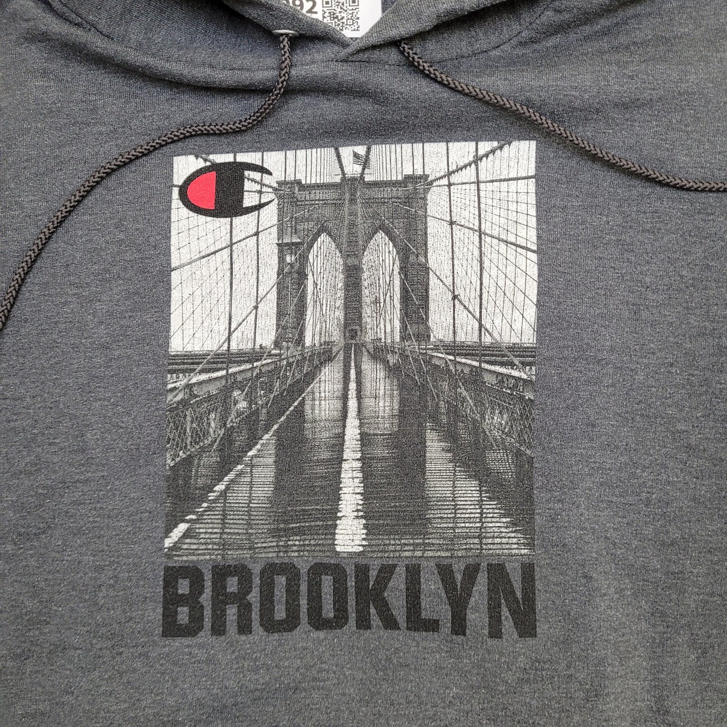 Brooklyn New-York Hoodie Large 22x25 Gray