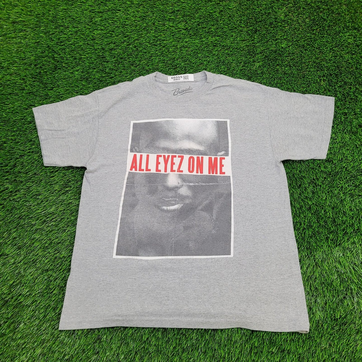 Bravado 2Pac All Eyez On Me Shirt Large 21x26 Gray