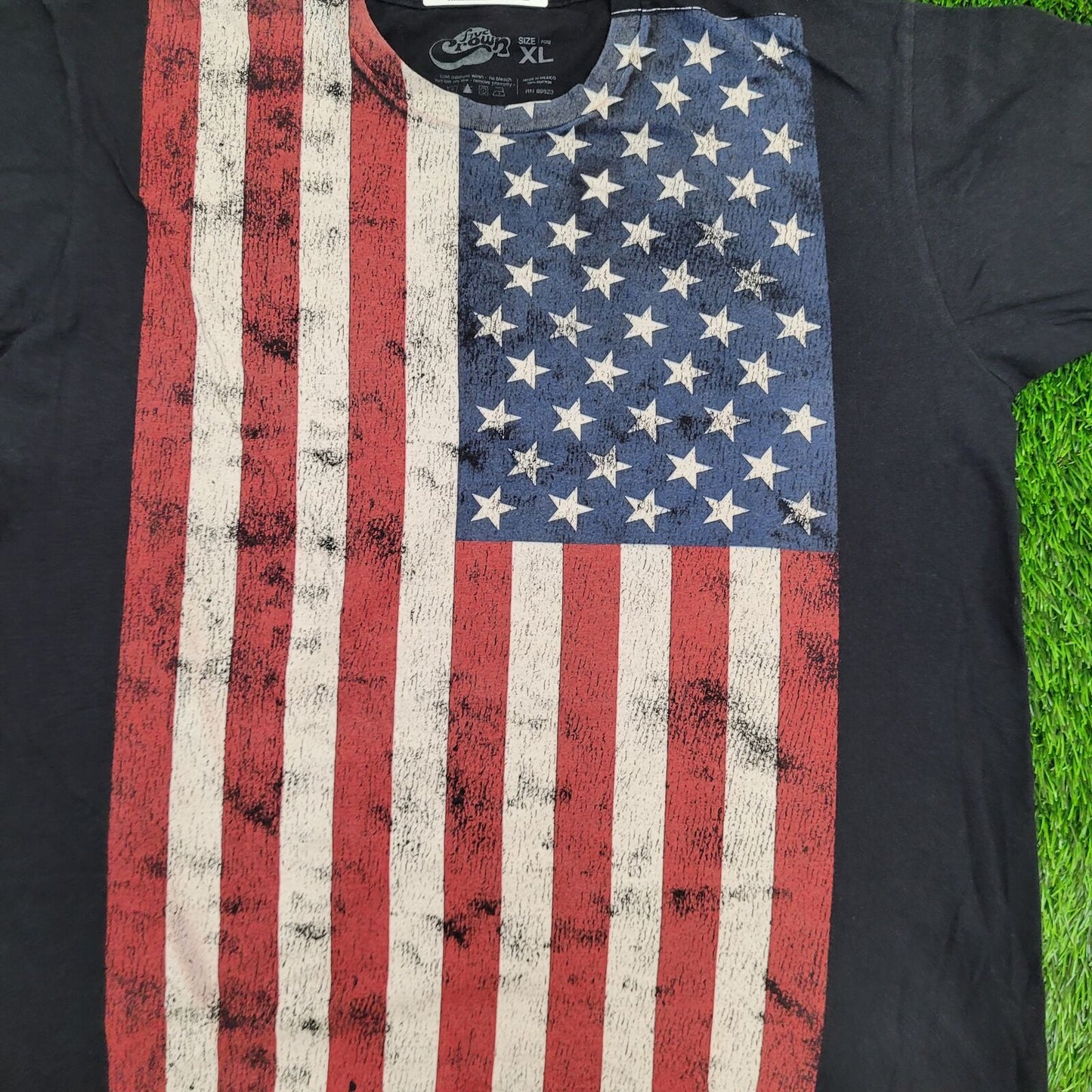 American Flag Patriotic Shirt XL 23x27 Black