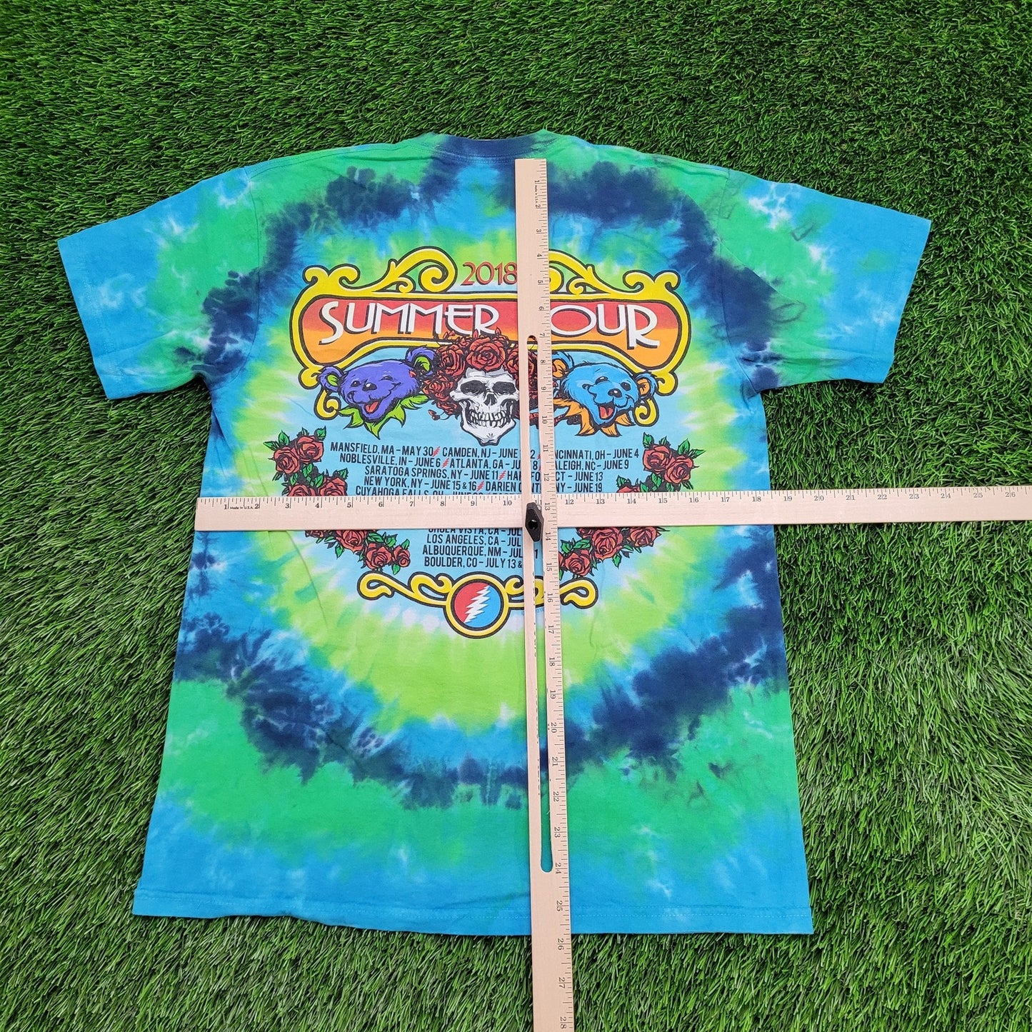 Grateful-Dead Shirt S/M 19x26 Tie-Dye Blue